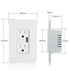 US Smart Wall Socket With USB 2 Plug Outlet - InfiHome