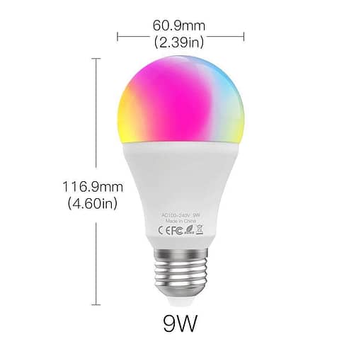 WiFi Smart LED Dimmable Lamp 9W RGB Cold+ Warm - InfiHome